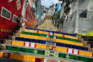 Selaron's Stairs, a
mosaic tile stairway in Rio de Janeiro, Brazil